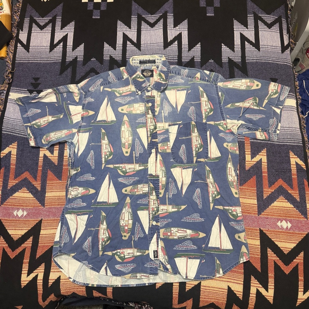 Dockers Blue Sailboat Print Men's Shirt